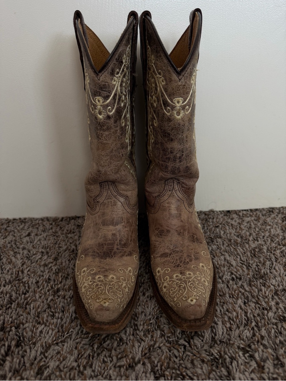 CORRAL GIRLS' SCROLL EMBROIDERY WESTERN BOOTS Size 2 - Picture 2 of 9